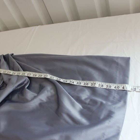 Suzi Chin Womens Silver Satin Stretch V Neck Ruched Waist Dress Size 8 NWT - Picture 8 of 9